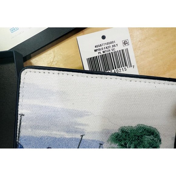 Polo Ralph Lauren Men's Equestrian Polo Player Print Canvas Billfold Wallet - Picture 10 of 15